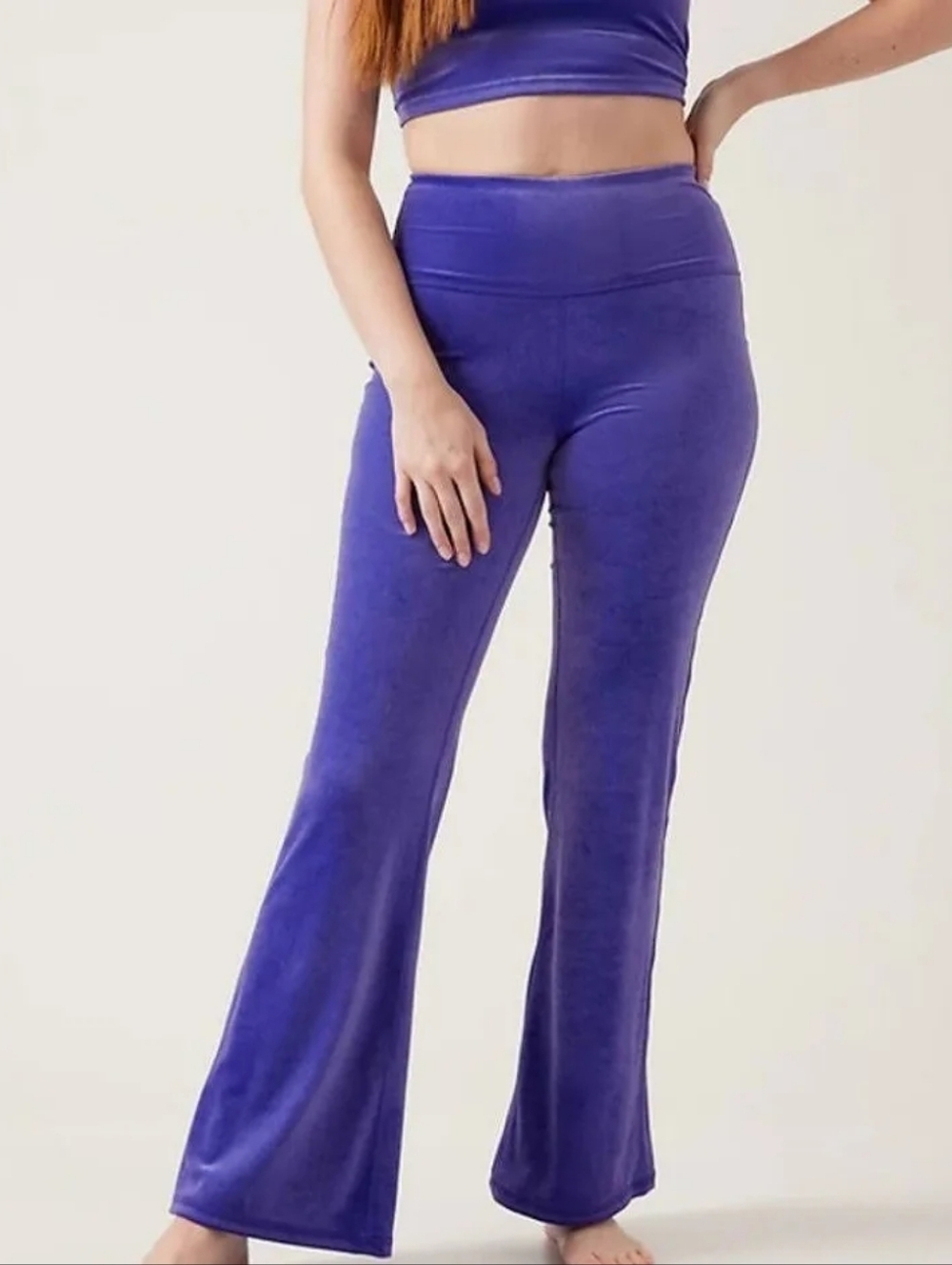Athleta Violet Velvet Elation High-Rise Flare Pants